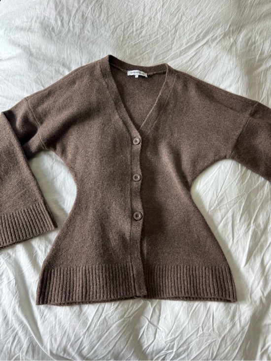 WeWoreWhat Sweaters - WeWoreWhat Chocolate Brown V-Neck Button Cardigan NWOT